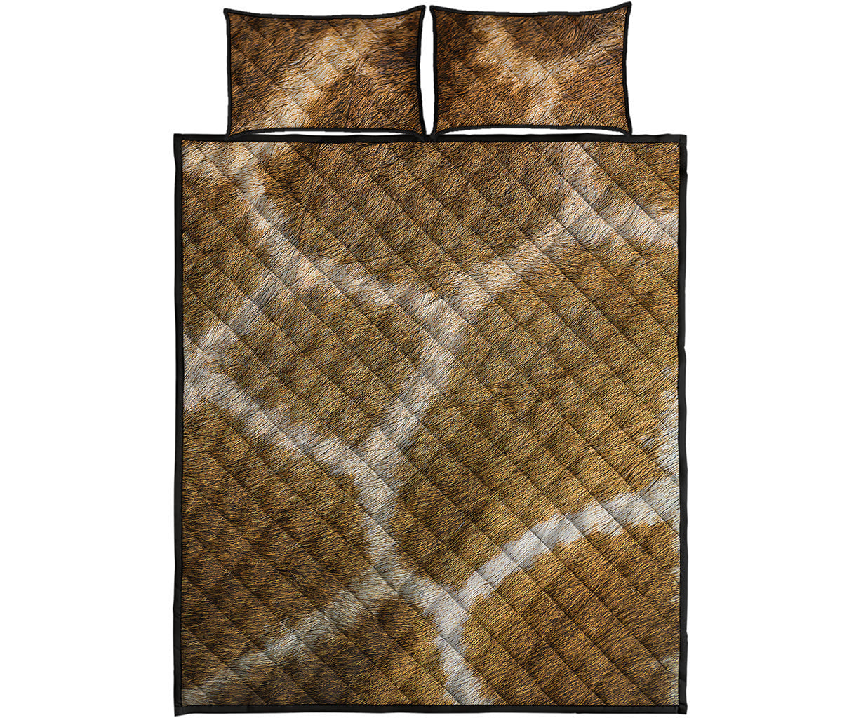 Brown Giraffe Print Quilt Bed Set