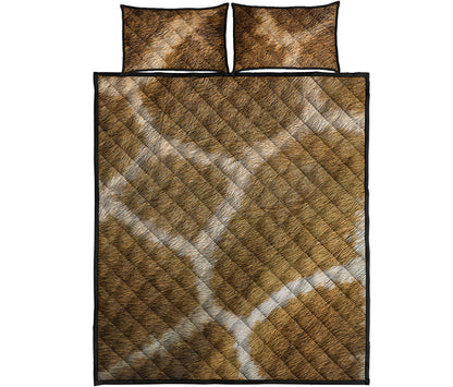 Brown Giraffe Print Quilt Bed Set