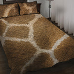 Brown Giraffe Print Quilt Bed Set