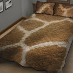 Brown Giraffe Print Quilt Bed Set