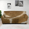 Brown Giraffe Print Sofa Cover