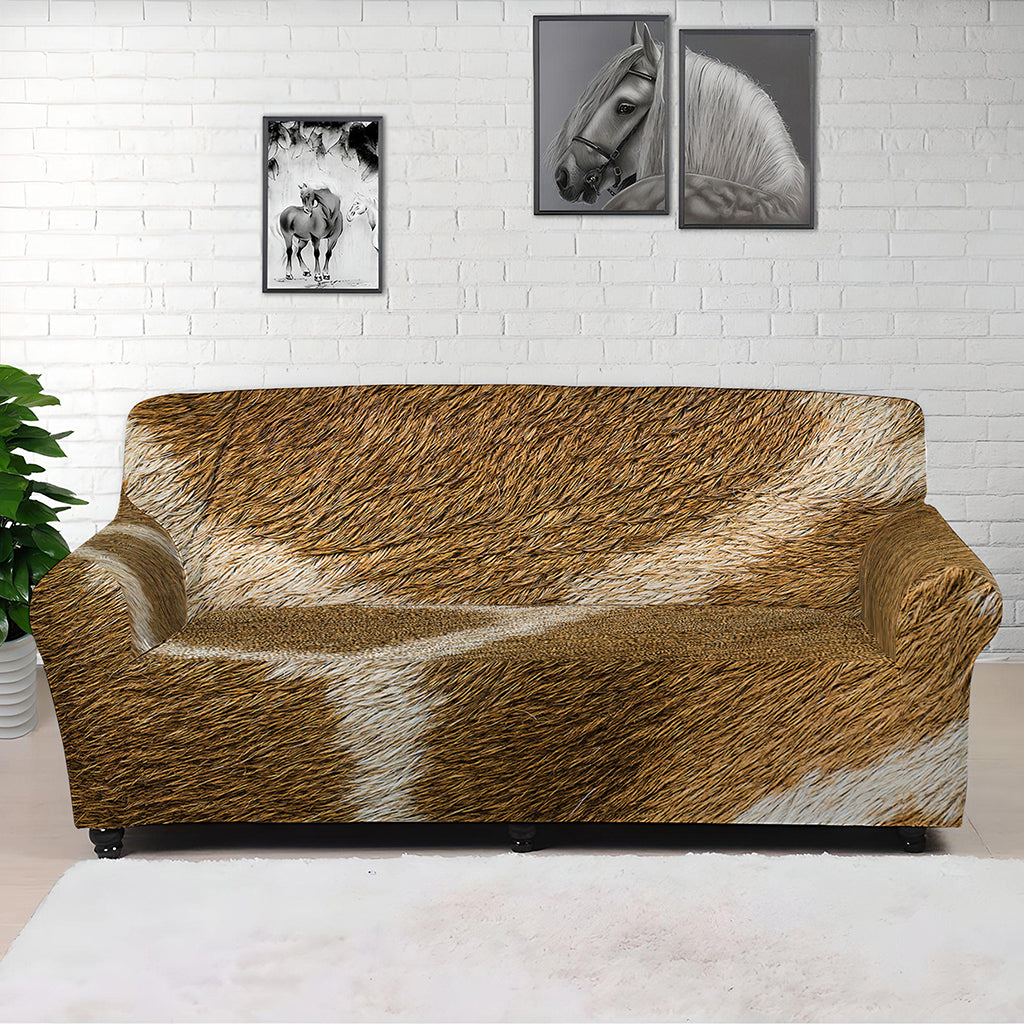Brown Giraffe Print Sofa Cover