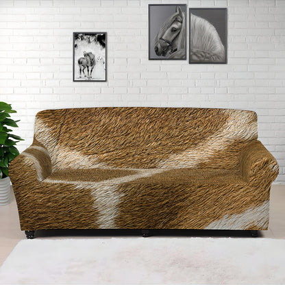 Brown Giraffe Print Sofa Cover