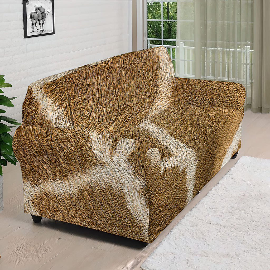 Brown Giraffe Print Sofa Cover