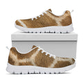 Brown Giraffe Print White Running Shoes