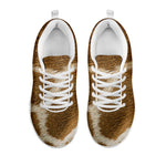 Brown Giraffe Print White Sneakers