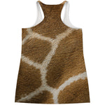 Brown Giraffe Print Women's Racerback Tank Top