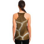 Brown Giraffe Print Women's Racerback Tank Top