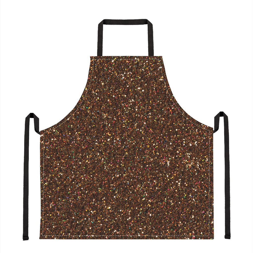 Brown Glitter Artwork Print (NOT Real Glitter) Apron