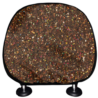 Brown Glitter Artwork Print (NOT Real Glitter) Car Headrest Covers