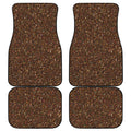 Brown (NOT Real) Glitter Print Front and Back Car Floor Mats