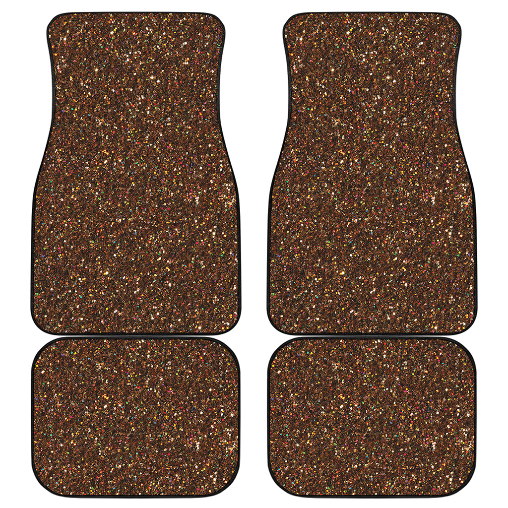 Brown Glitter Artwork Print (NOT Real Glitter) Front and Back Car Floor Mats