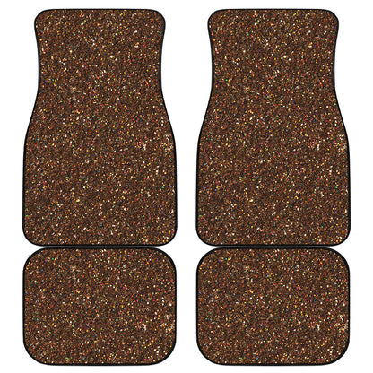 Brown Glitter Artwork Print (NOT Real Glitter) Front and Back Car Floor Mats