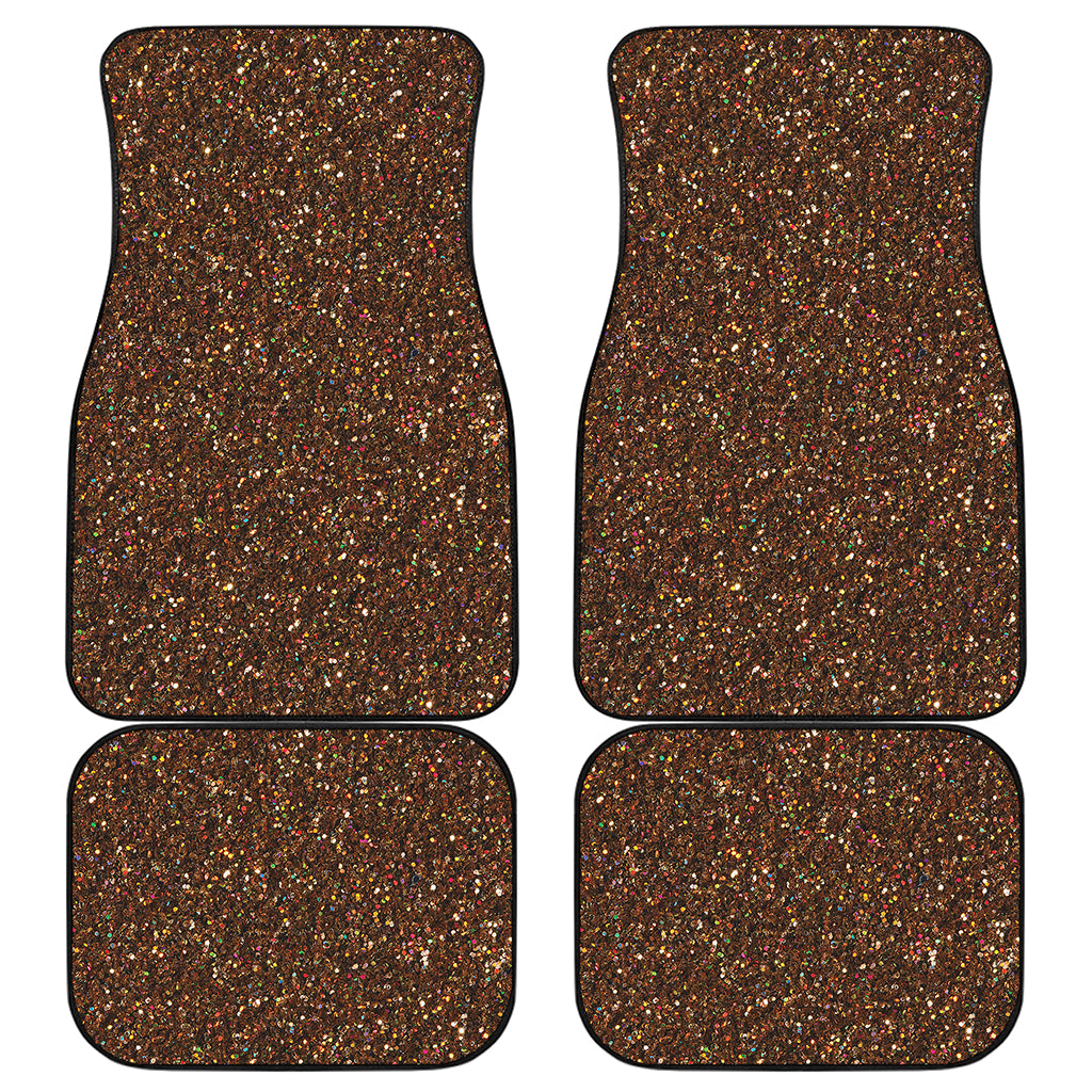 Brown Glitter Artwork Print (NOT Real Glitter) Front and Back Car Floor Mats