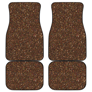 Brown Glitter Artwork Print (NOT Real Glitter) Front and Back Car Floor Mats