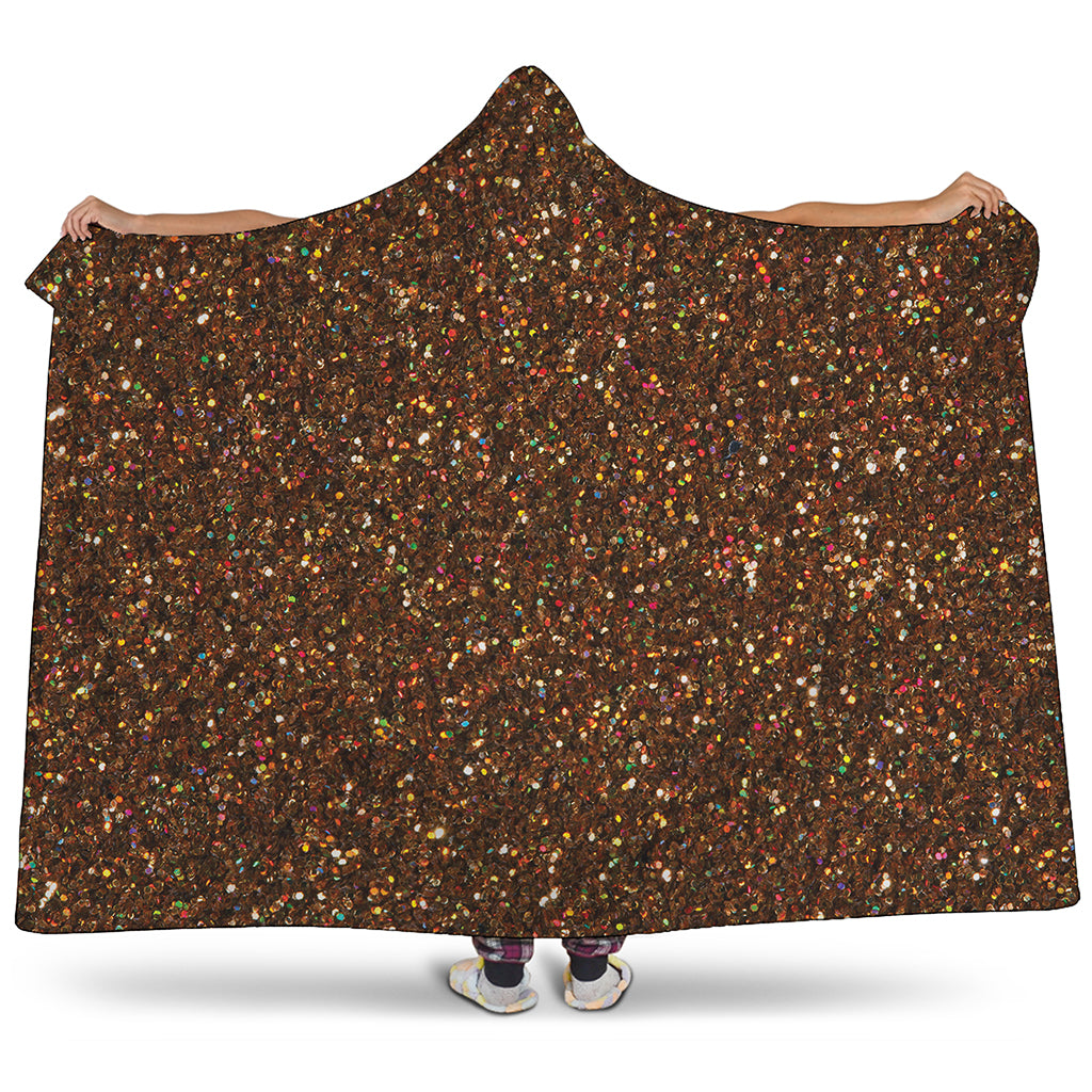 Brown Glitter Artwork Print (NOT Real Glitter) Hooded Blanket