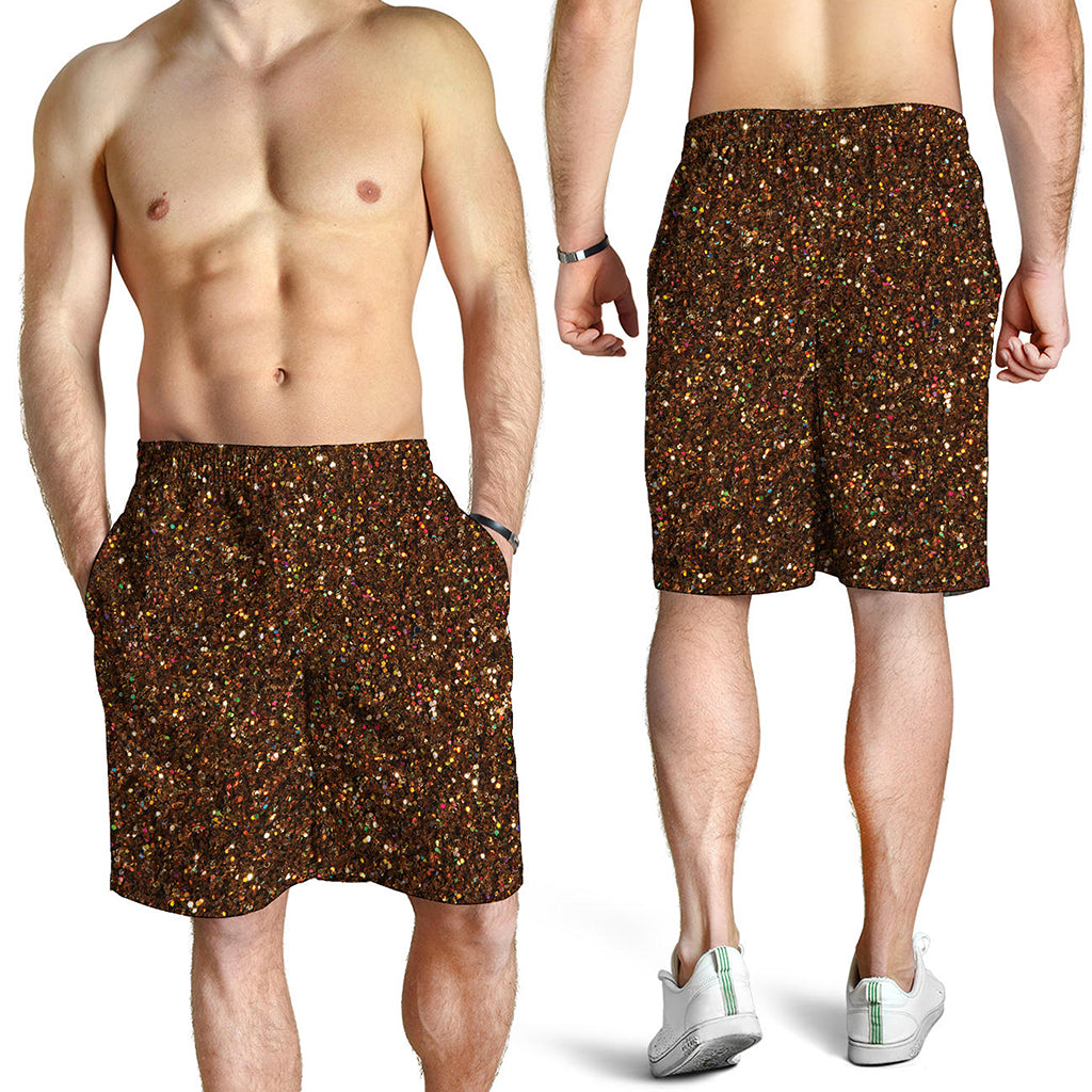 Brown Glitter Artwork Print (NOT Real Glitter) Men's Shorts