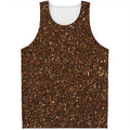 Brown (NOT Real) Glitter Print Men's Tank Top