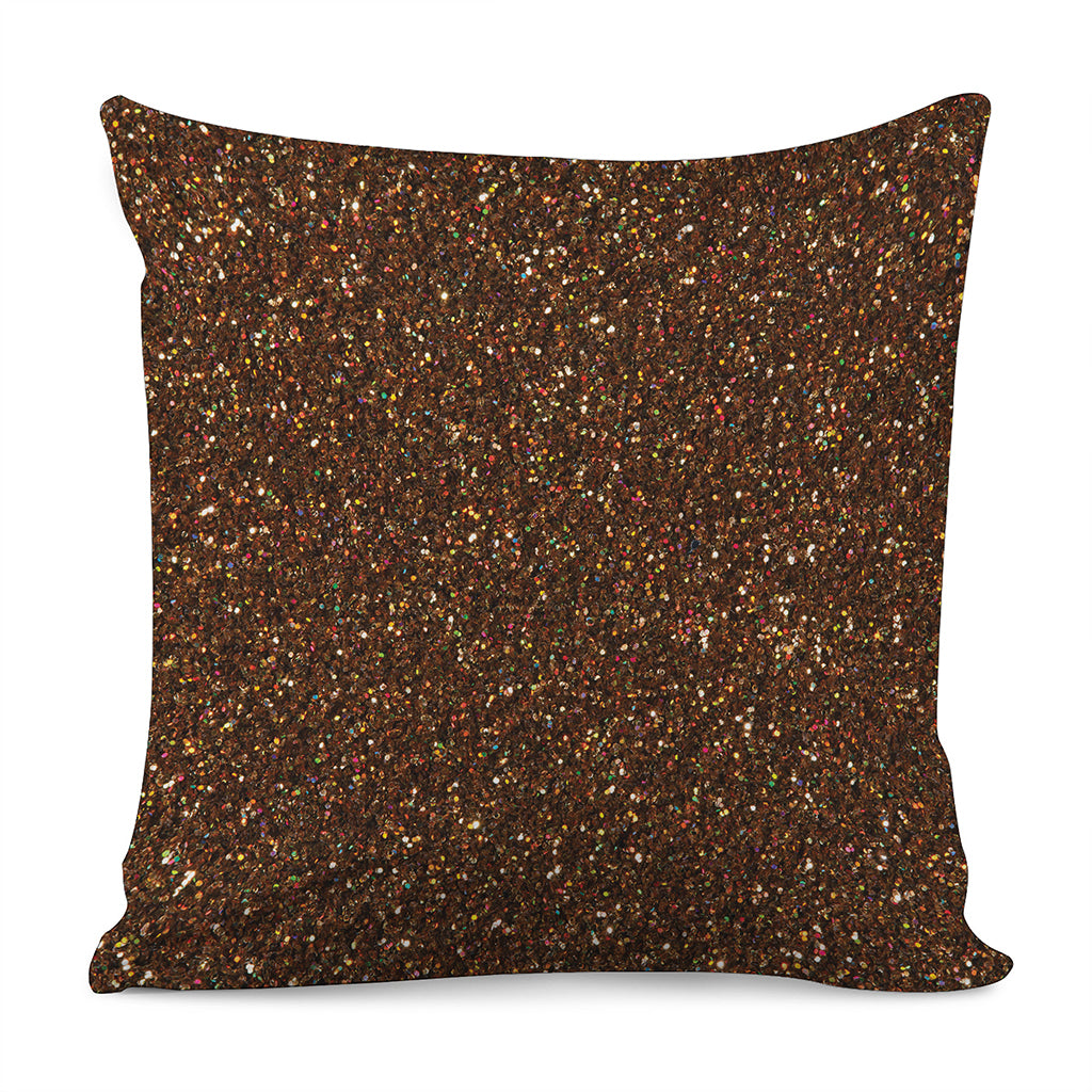 Brown Glitter Artwork Print (NOT Real Glitter) Pillow Cover