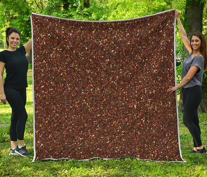 Brown Glitter Artwork Print (NOT Real Glitter) Quilt