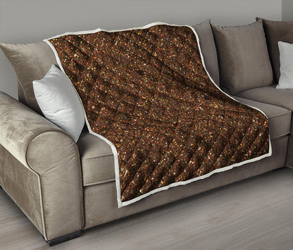Brown Glitter Artwork Print (NOT Real Glitter) Quilt