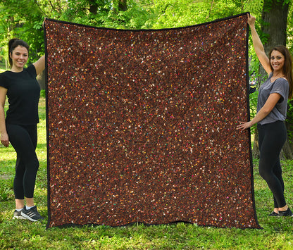 Brown Glitter Artwork Print (NOT Real Glitter) Quilt