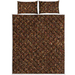 Brown Glitter Artwork Print (NOT Real Glitter) Quilt Bed Set