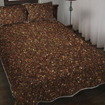 Brown Glitter Artwork Print (NOT Real Glitter) Quilt Bed Set