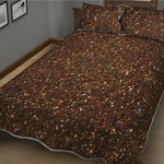 Brown Glitter Artwork Print (NOT Real Glitter) Quilt Bed Set