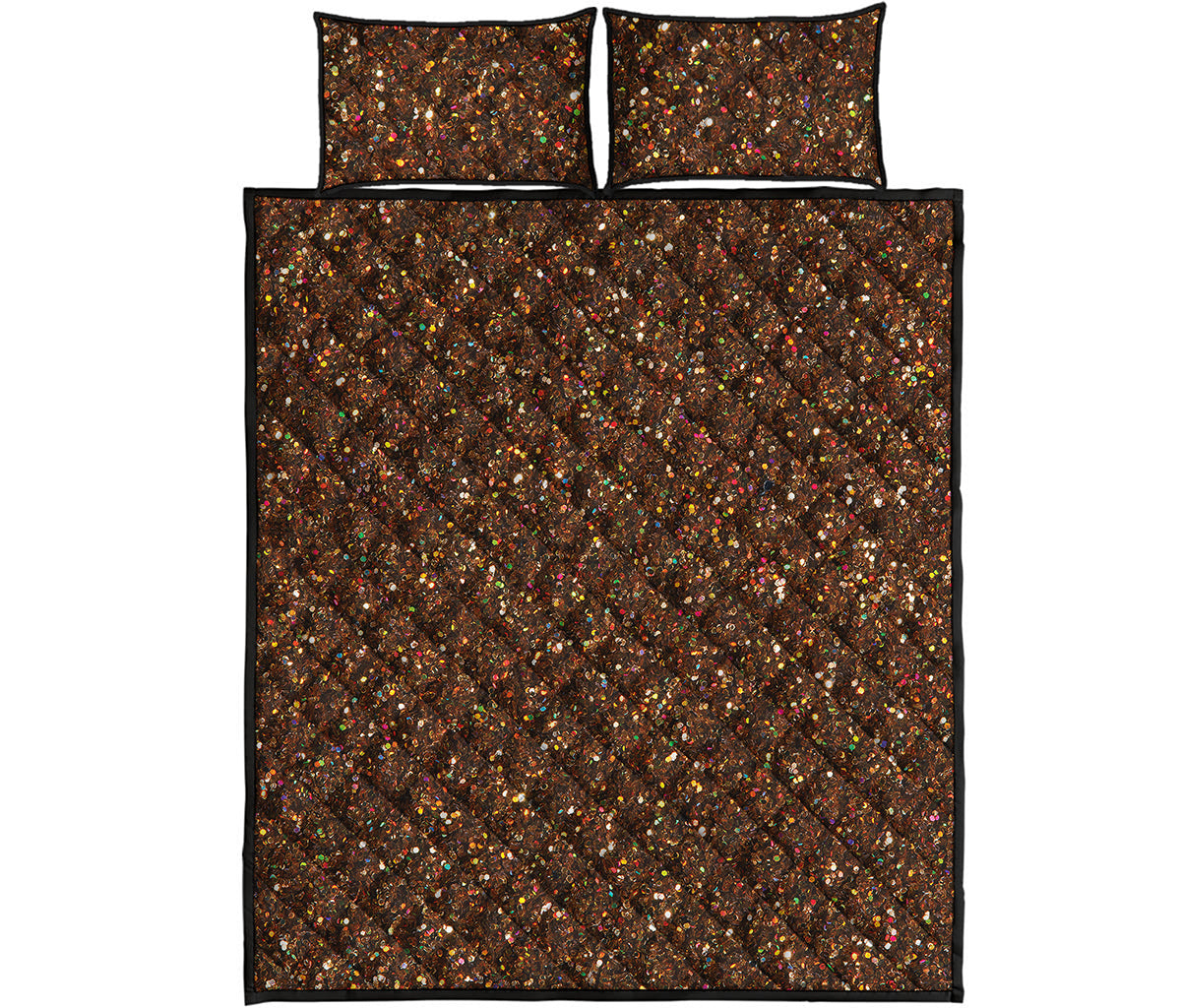 Brown Glitter Artwork Print (NOT Real Glitter) Quilt Bed Set
