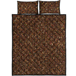 Brown Glitter Artwork Print (NOT Real Glitter) Quilt Bed Set