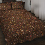 Brown Glitter Artwork Print (NOT Real Glitter) Quilt Bed Set