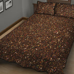 Brown Glitter Artwork Print (NOT Real Glitter) Quilt Bed Set