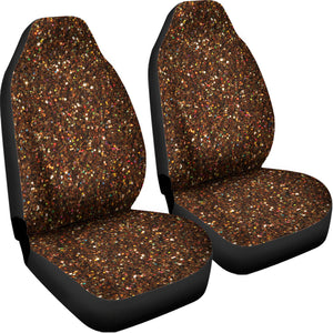 Brown Glitter Artwork Print (NOT Real Glitter) Universal Fit Car Seat Covers