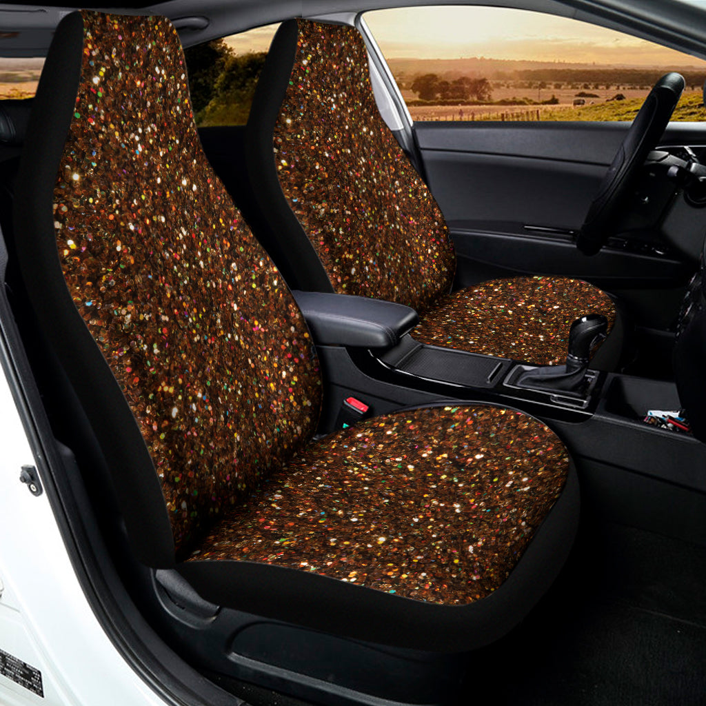 Brown Glitter Artwork Print (NOT Real Glitter) Universal Fit Car Seat Covers