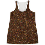 Brown Glitter Artwork Print (NOT Real Glitter) Women's Racerback Tank Top