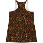 Brown Glitter Artwork Print (NOT Real Glitter) Women's Racerback Tank Top