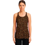 Brown Glitter Artwork Print (NOT Real Glitter) Women's Racerback Tank Top