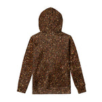 Brown Glitter Artwork Print Pullover Hoodie