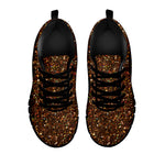 Brown Glitter Texture Print Black Sneakers