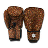 Brown Glitter Texture Print Boxing Gloves