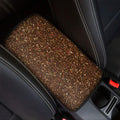 Brown (NOT Real) Glitter Print Car Center Console Cover
