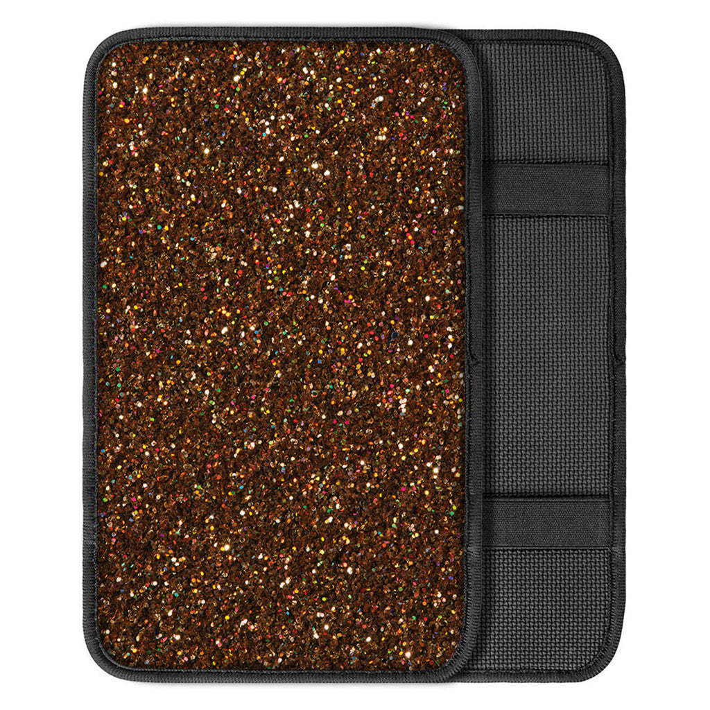 Brown Glitter Texture Print Car Center Console Cover