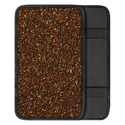 Brown Glitter Texture Print Car Center Console Cover