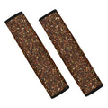 Brown (NOT Real) Glitter Print Car Seat Belt Covers