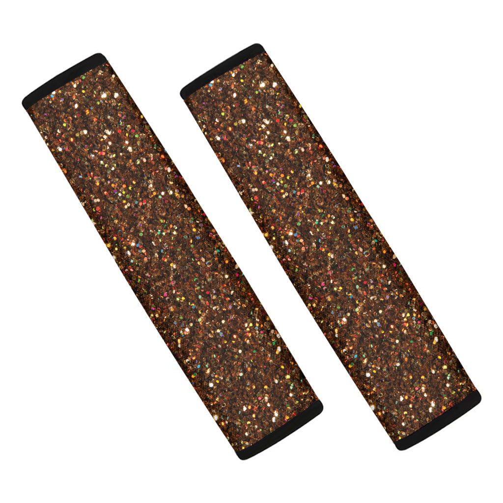 Brown Glitter Texture Print Car Seat Belt Covers