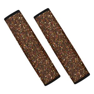 Brown Glitter Texture Print Car Seat Belt Covers