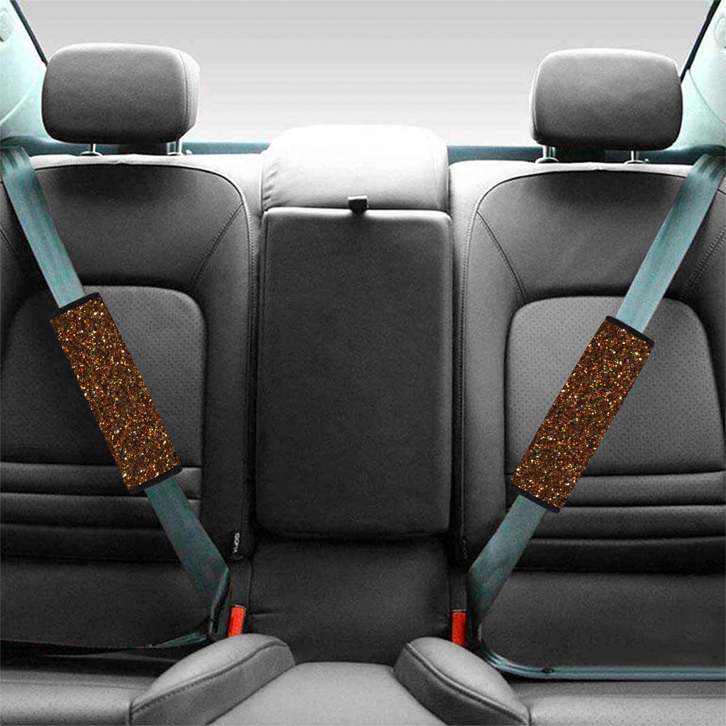 Brown Glitter Texture Print Car Seat Belt Covers