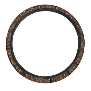 Brown Glitter Texture Print Car Steering Wheel Cover