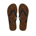 Brown (NOT Real) Glitter Print Flip Flops